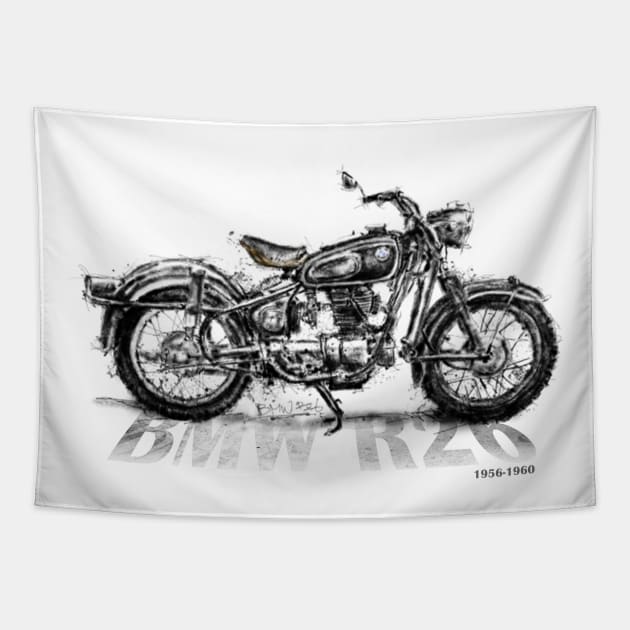 BMW R26 Sketch Painting Tapestry by HelloDisco