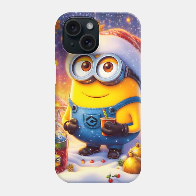 Merry Minions: Festive Christmas Art Prints Featuring Whimsical Minion Designs for a Joyful Holiday Celebration! Phone Case by insaneLEDP