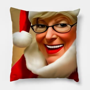 MS Clause Wearing a Santa's Disguise Pillow