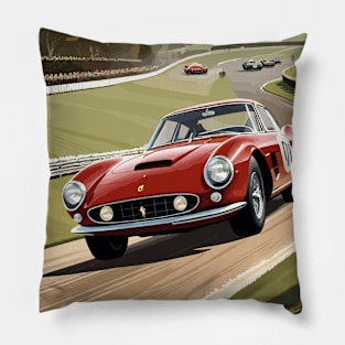 Italian Red GT Classic Car Poster Pillow