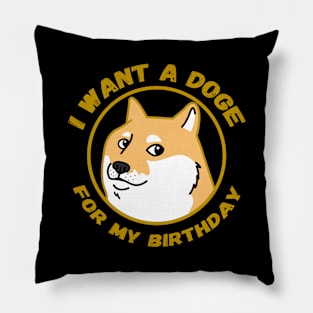 Doge Birthday Gift, Funny Dogecoin, Crypto Gift, HODL Pillow