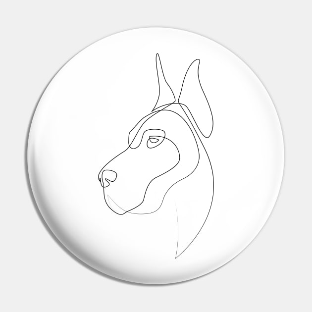 Great Dane - one line drawing Pin by addillum