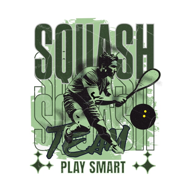 Squash player team,  play smart by Graffik-Peeps