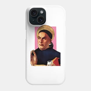 Italian priest Thomas Aquinas illustration Phone Case