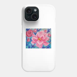 Pink Wild Floral, Pink Flowers, Pink Floral Decor, Pink and Blue, Pink Abstract Flowers, Modern Flowers, Modern Wild Flowers Phone Case