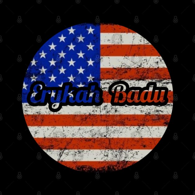 Erykah Badu / USA Flag Vintage Style by Mieren Artwork 