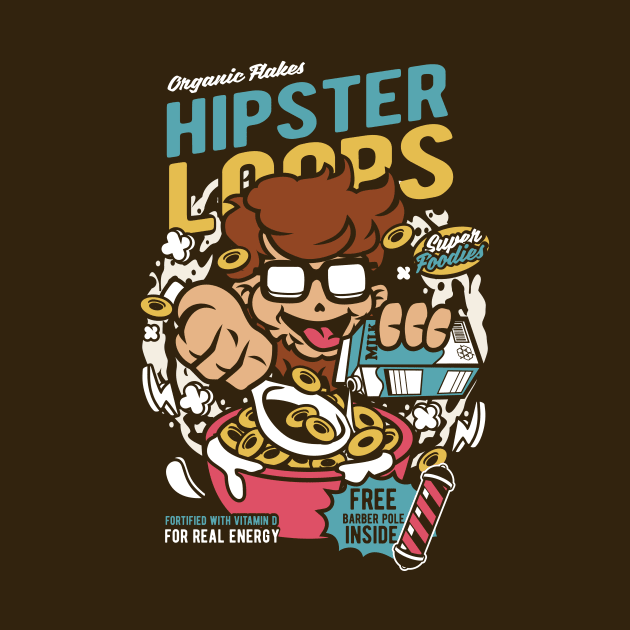 Retro Cartoon Cereal Box // Cereal Hipster Loops // Funny Vintage Breakfast Cereal by SLAG_Creative