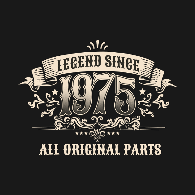 Retro Vintage Birthday Legend since 1975 All Original Parts by star trek fanart and more