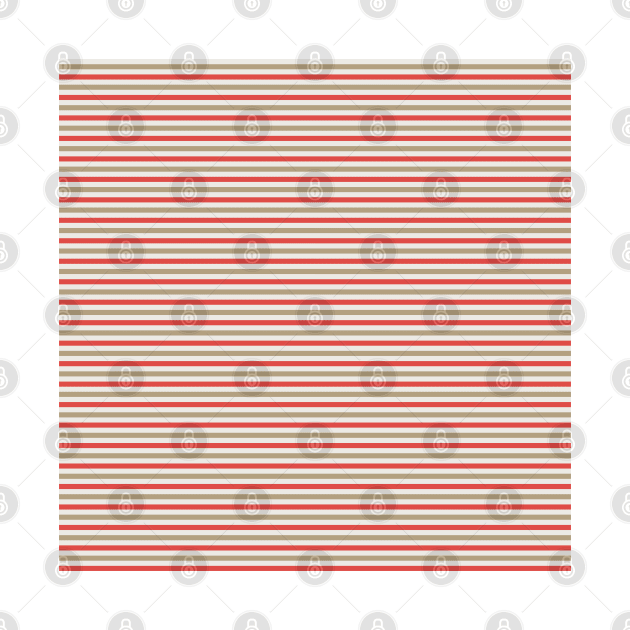 Thin Retro Brown and Red Stripes by kallyfactory