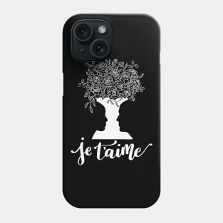 Je T'aime Faces Vase Lovers Talking Roses Bouquet Graphic Art Phone Case