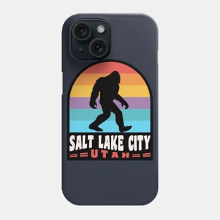 Salt Lake City Bigfoot Sasquatch Utah Retro Sunset Phone Case