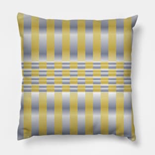 Gold and Silver (Checkers and Stripes) Pillow