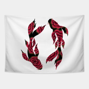 Floral Koi Fish Tapestry