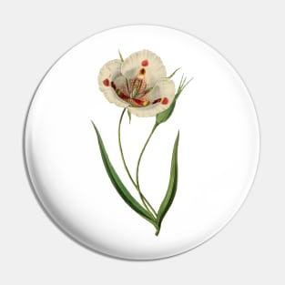 White botanical flower Pin