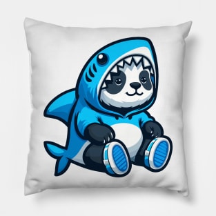 Blue Panda Shark Pillow