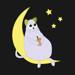 Cute Cat Looks At Stars T-Shirt