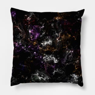 Neon Flames Abstract Pillow