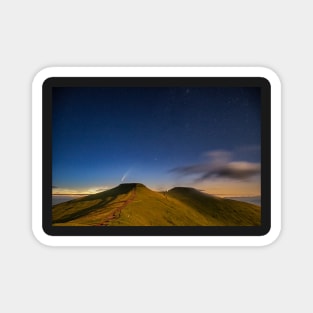 Comet NEOWISE and Noctilucent cloud over Corn Du and Pen y Fan in the Brecon Beacons National Park, Wales Magnet