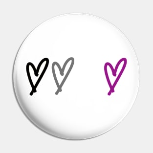 asexual flag hearts Pin