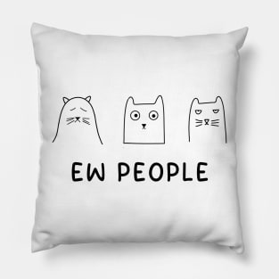 Cat Lover Ew People Cats Fan Motif Saying Paw Cat Pillow