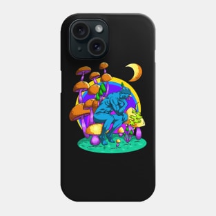 Abstract Man thinks life with mushrooms. Phone Case