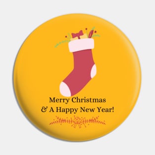 Merry Christmas and Happy New Year Pin