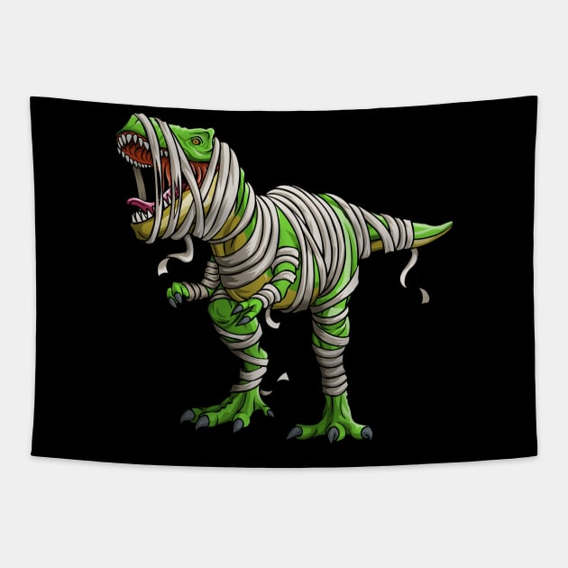 Dinosaur T Rex Mummy Funny Halloween Dino Kids Tapestry by Blink_Imprints10