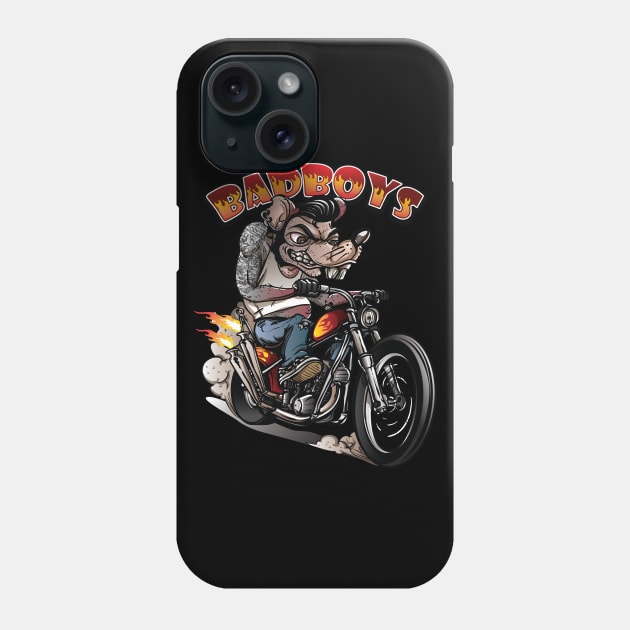 Bad Boys Rockabilly Rat Phone Case by GermanStreetwear