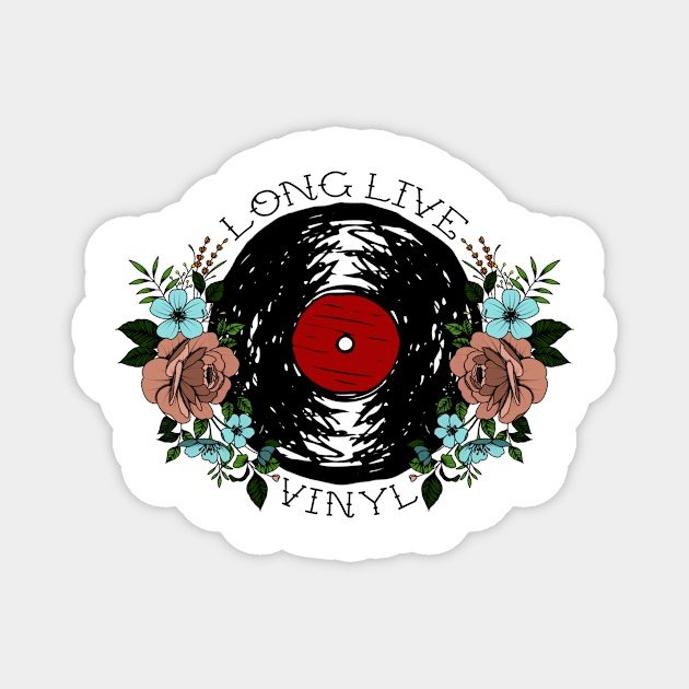 Long Live Vinyl (Colour) Magnet by Dani-Moffet