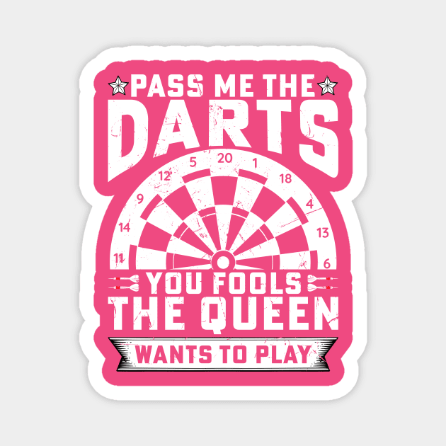 Darts Queen Funny Darts Women Magnet by Visual Vibes