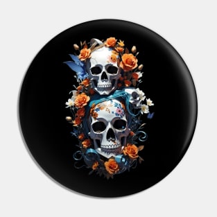 Love skulls detailed design Pin