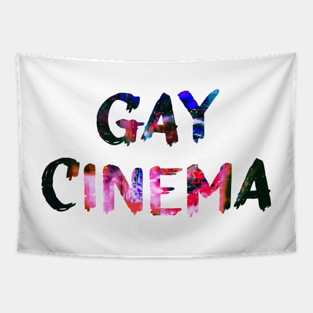 Gay Cinema Glitch Art Quote Tapestry by raspberry-tea