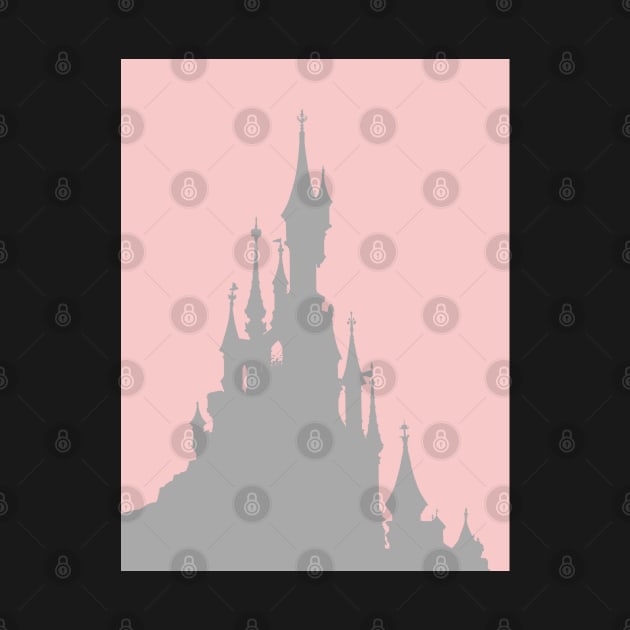 Magic Castle Silhouette Paris Millennial Pink Grey 2 by FandomTrading