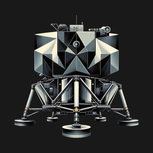 Geometric Lunar Module | Abstract Moon Lander Tee T-Shirt