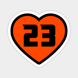 Anaheim Ducks Number 23 Mason McTavish Orange Heart Magnet