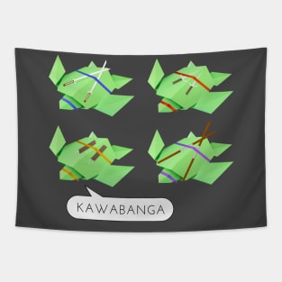 Origami ninja turtles Tapestry