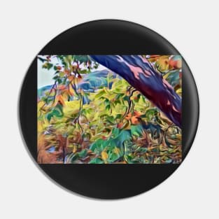 Abstract tree and autumn leaves Pin