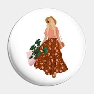 Modern plant lady illustration Pin