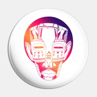 Sunset Sky African Mask No 3 Pin