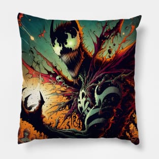 Embrace Darkness with Spawn: Legendary Art and Hellspawn Designs Await! Pillow