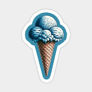 Triple Scoop Blue Ice Cream Magnet