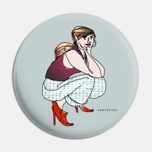 Woman squatting in heels : Pin