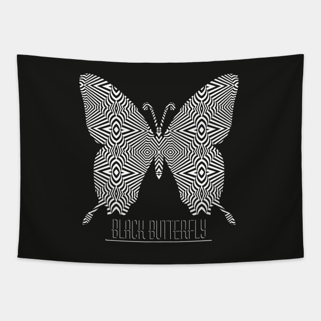 Black white Butterfly Tapestry by mkbl