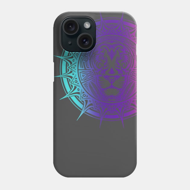 Rainbow head lion tribal Phone Case by nelateni