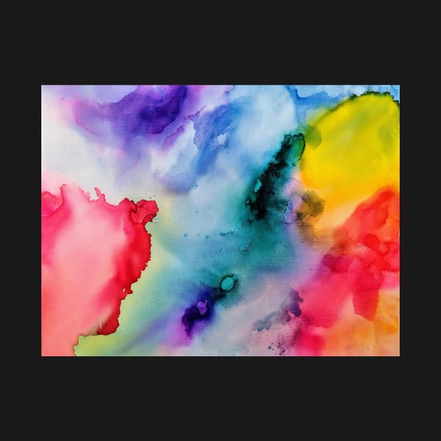 Multicolored Watercolor Splash Abstract Art by Moshi Moshi Designs