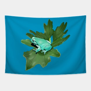 White's Treefrog on Philodendron Leaf Tapestry