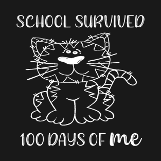 School Survived 100 Days of Me Cat T-Shirt
