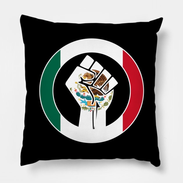 Black Lives Matter Fist Circled Flag Mexico Pillow by aaallsmiles