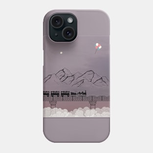 Midnight train and air balloons Phone Case