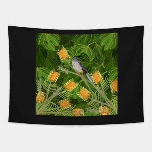 Wattle Bird and Grevilleas Tapestry